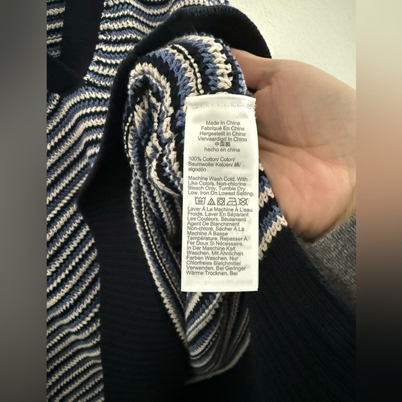 Madewell // NWOT Striped Johnny-Collar Sweater Tee - Picture 8 of 9